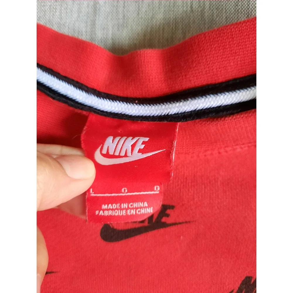 Vintage Nike Men Large Art Logo Pullover Stretch Sweater Round Neck Cotton Blend